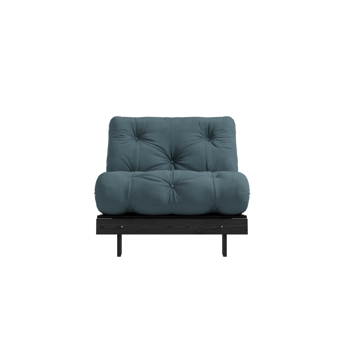 ROOTS BLACK NIGHT LACQUERED 90 X 200 W. ROOTS MATTRESS PETROL BLUE