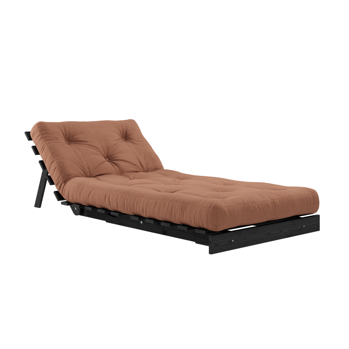 ROOTS BLACK NIGHT LACQUERED 90 X 200 W. ROOTS MATTRESS CLAY BROWN