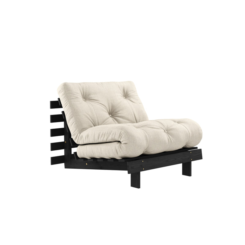 ROOTS BLACK NIGHT LACQUERED 90 X 200 W. ROOTS MATTRESS LINEN