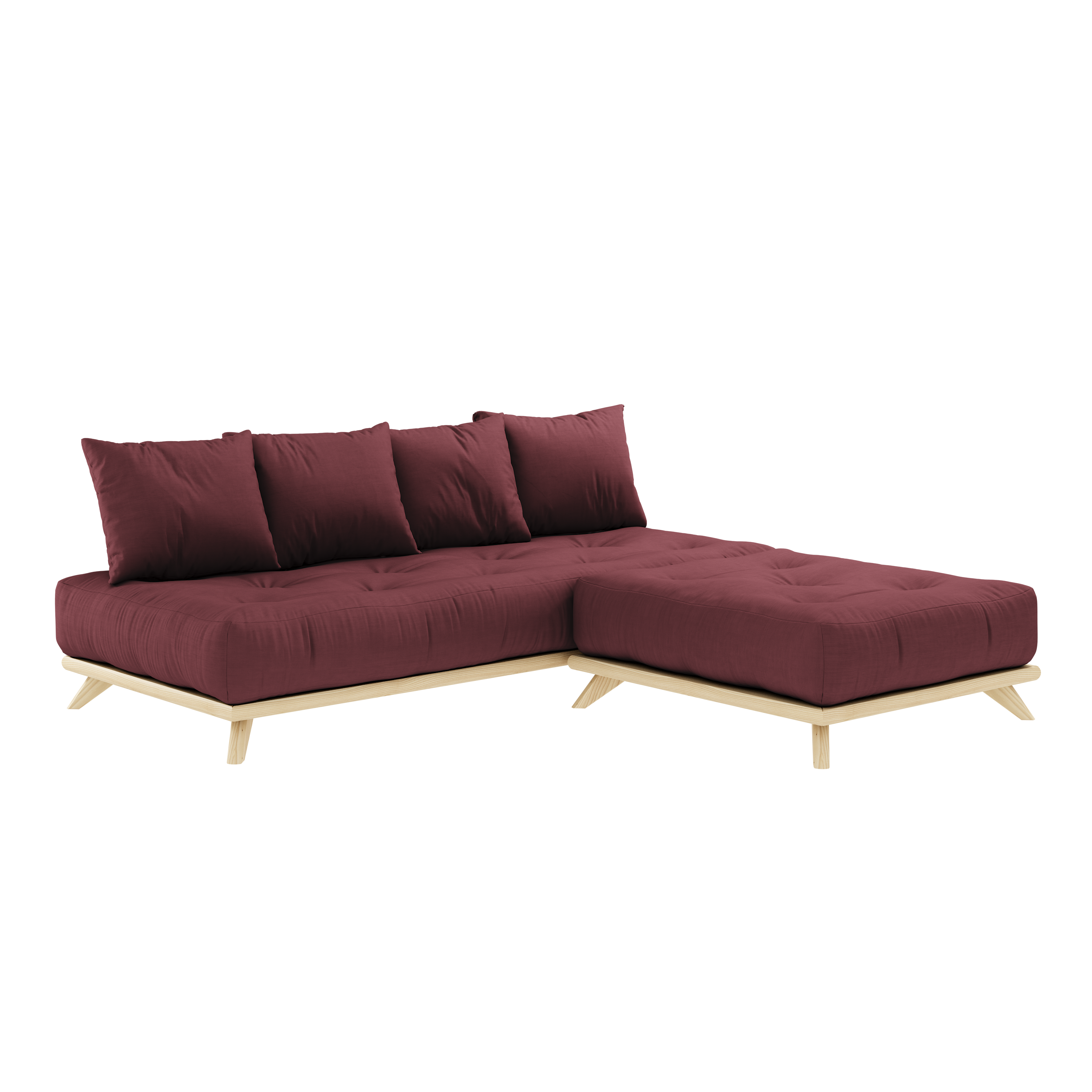 SENZA DAYBED LAQUÉ TRANSPARENT AVEC ENSEMBLE DE MATELAS SENZA DAYBED BORDEAUX
