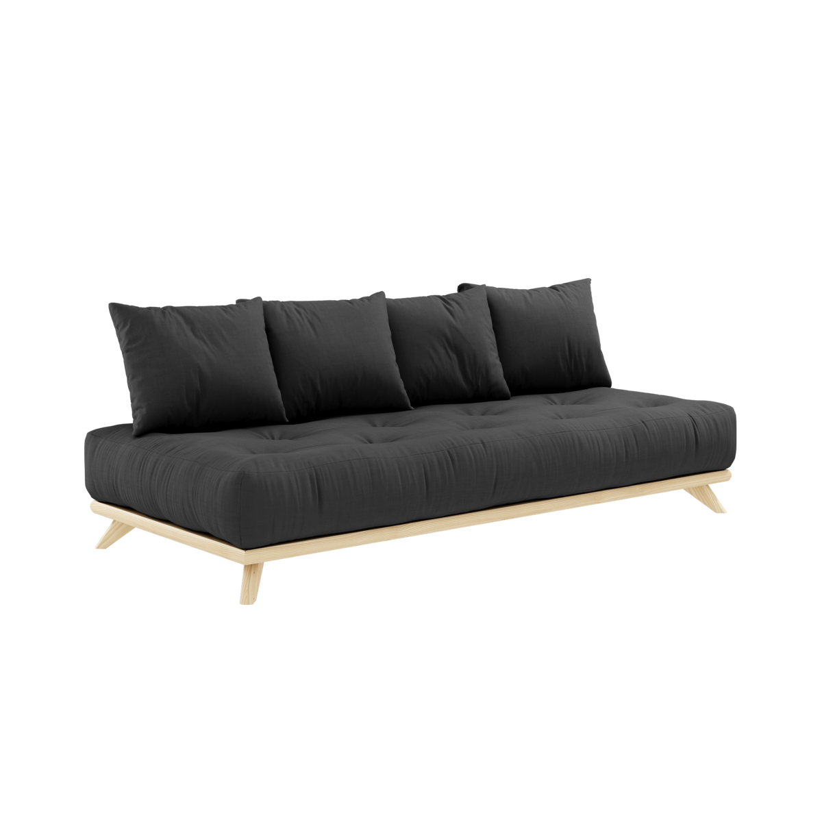 SENZA DAYBED CLEAR LACQUERED W. SENZA DAYBED MATTRESS SET DARK GREY