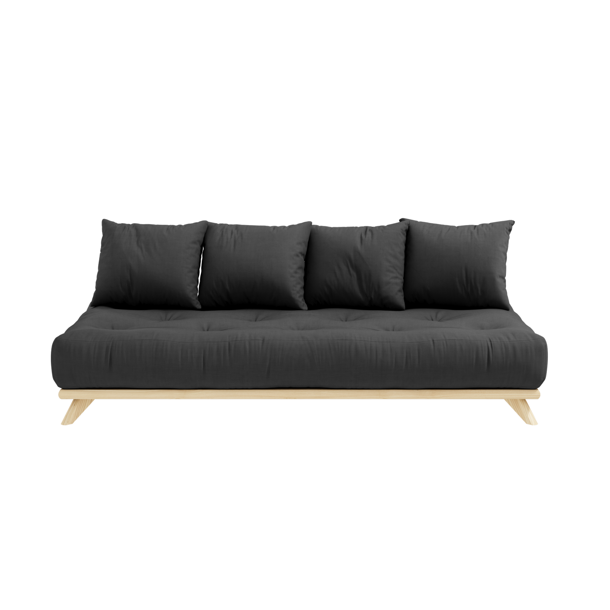 SENZA DAYBED CLEAR LACQUERED W. SENZA DAYBED MATTRESS SET DARK GREY
