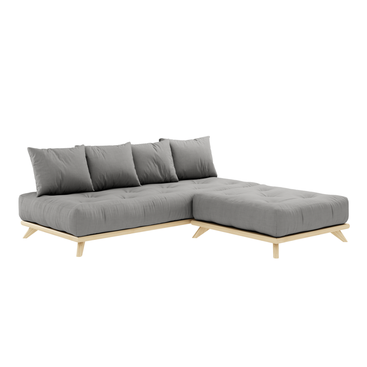 SENZA DAYBED CLEAR LACQUERED W. SENZA DAYBED MATTRESS SET GREY