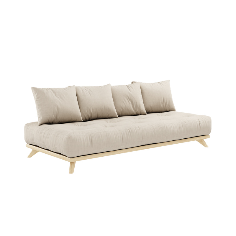 BANQUETTE SENZA VERNIE CLARE AVEC ENSEMBLE MATELAS BANQUETTE SENZA BEIGE