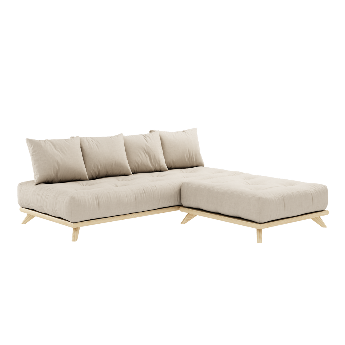 SENZA DAYBED CLEAR LACQUERED W. SENZA DAYBED MATTRESS SET BEIGE
