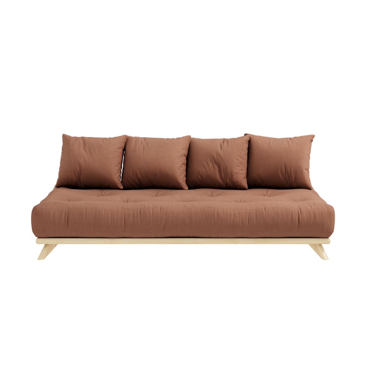 SENZA DAYBED CLEAR LACQUERED W. SENZA DAYBED MATTRESS SET CLAY BROWN
