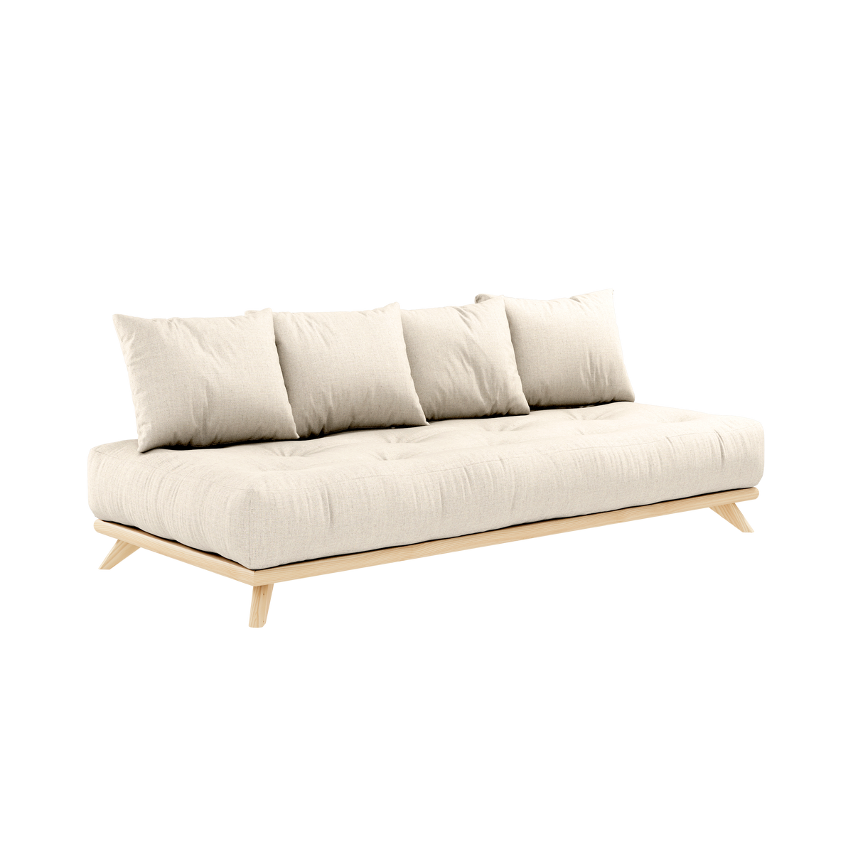 SENZA DAYBED CLEAR LACQUERED W. SENZA DAYBED MATTRESS SET LINEN