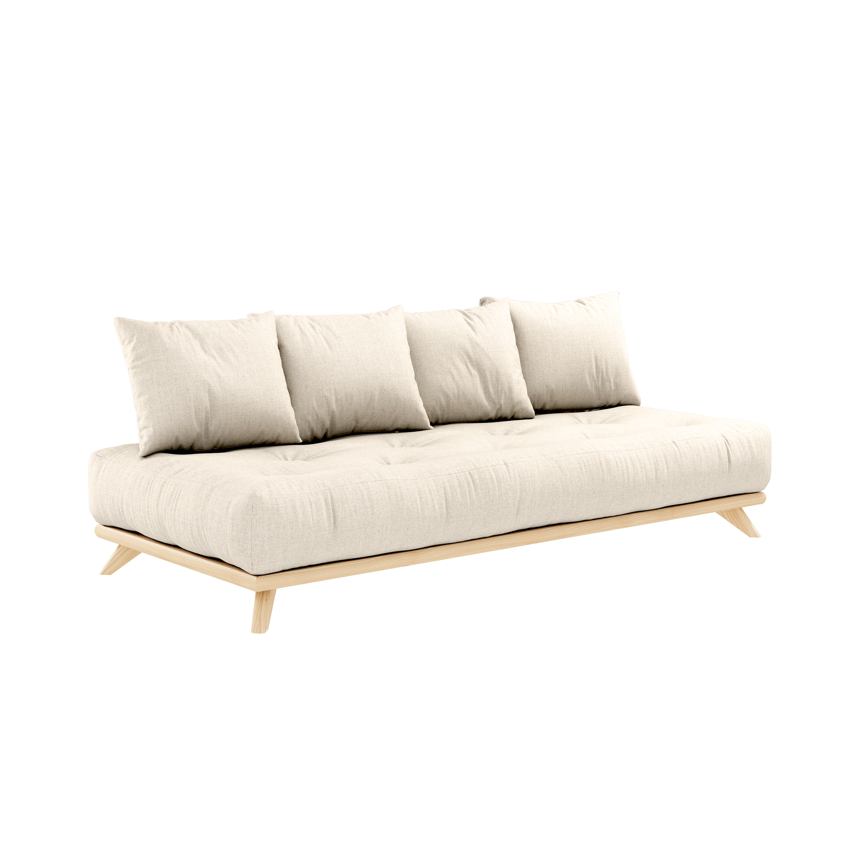 SENZA DAYBED CLEAR LACQUERED W. SENZA DAYBED MATTRESS SET LINEN