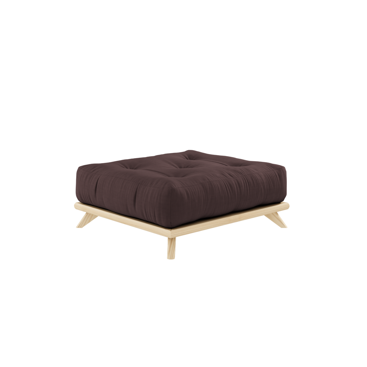 SENZA STOOL CLEAR LACQUERED W. SENZA STOOL MATTRESS BROWN