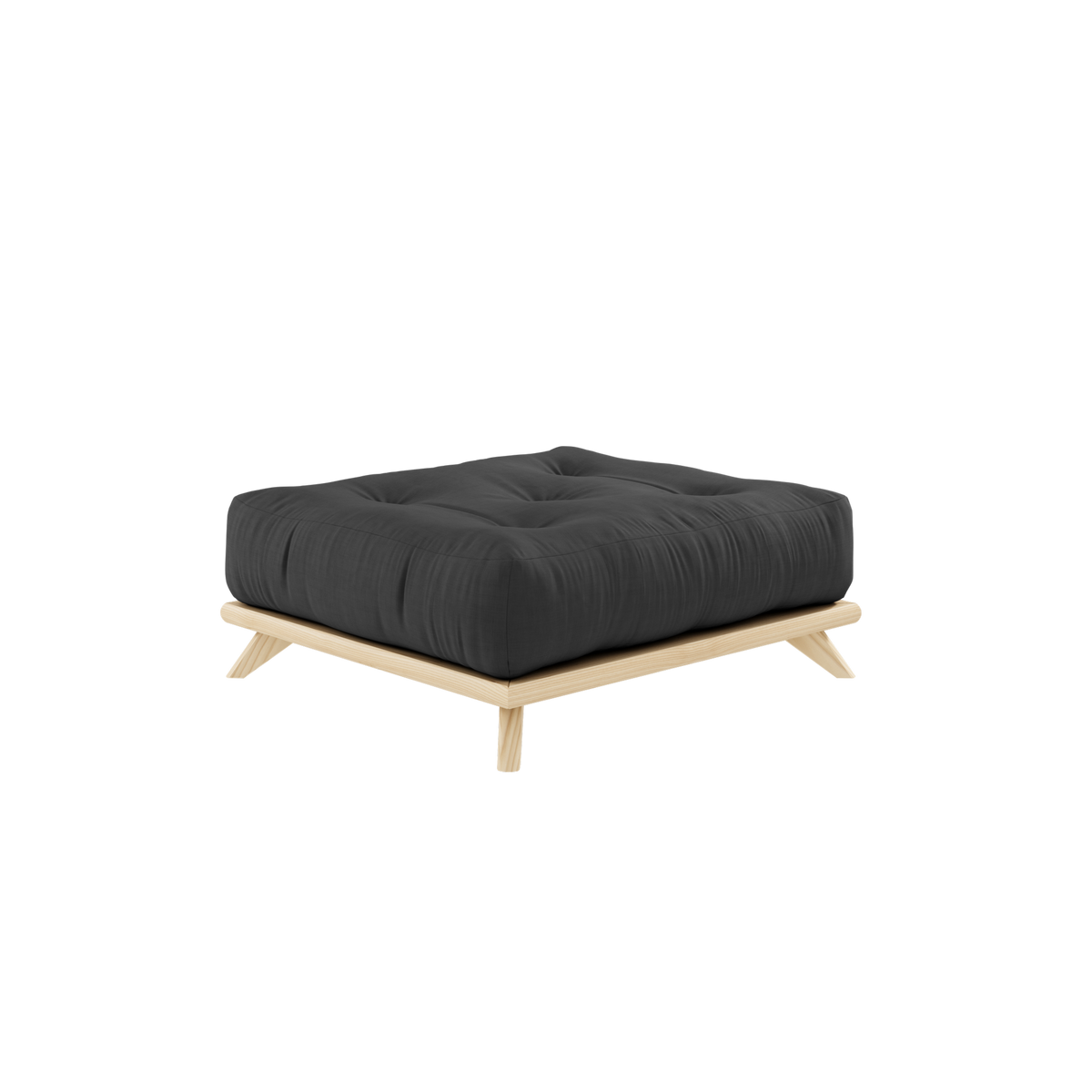TABOURET SENZA LAQUÉ TRANSPARENT AVEC MATELAS TABOURET SENZA GRIS FONCÉ MAT