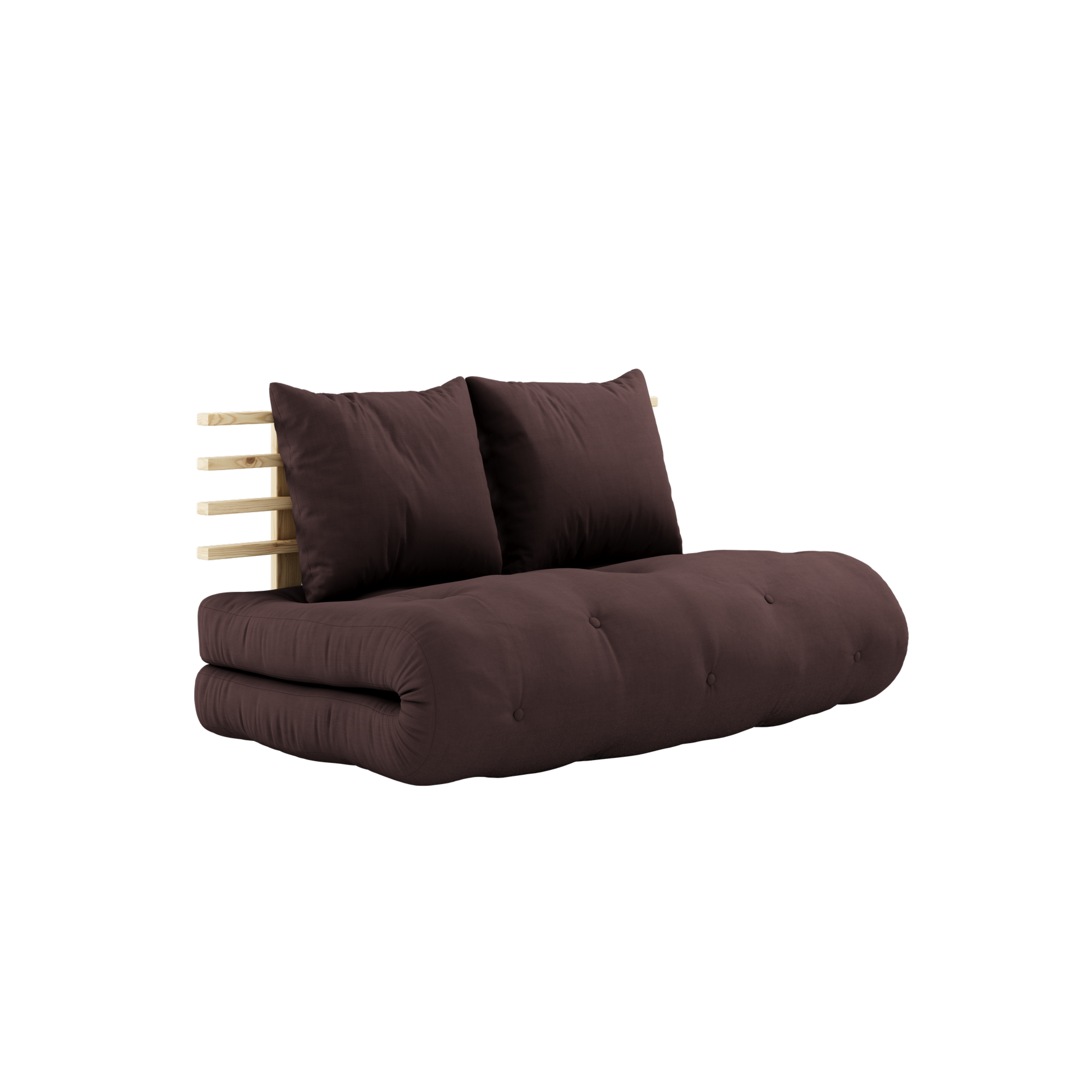 ENSEMBLE SHIN SANO LAQUÉ TRANSPARENT AVEC MATELAS SHIN SANO MARRON