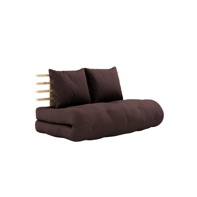 ENSEMBLE SHIN SANO LAQUÉ TRANSPARENT AVEC MATELAS SHIN SANO MARRON