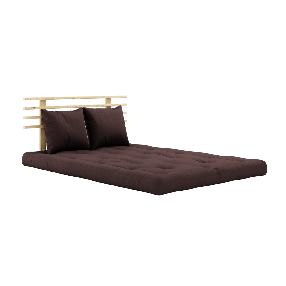 SHIN SANO CLEAR LACQUERED W. SHIN SANO MATTRESS SET BROWN