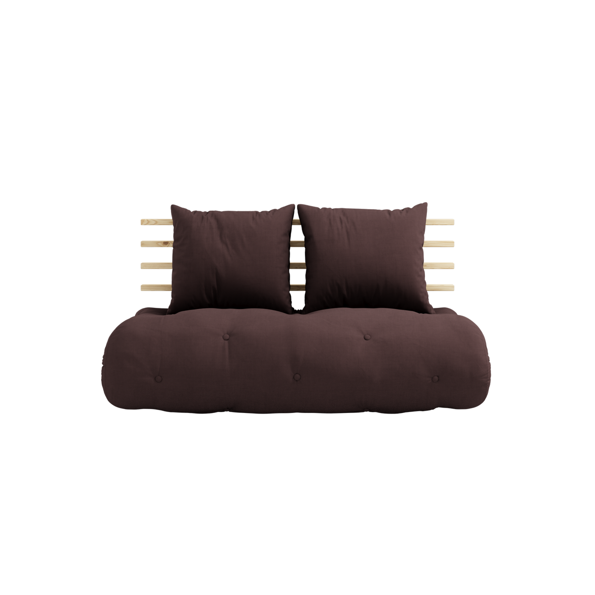 SHIN SANO CLEAR LACQUERED W. SHIN SANO MATTRESS SET BROWN