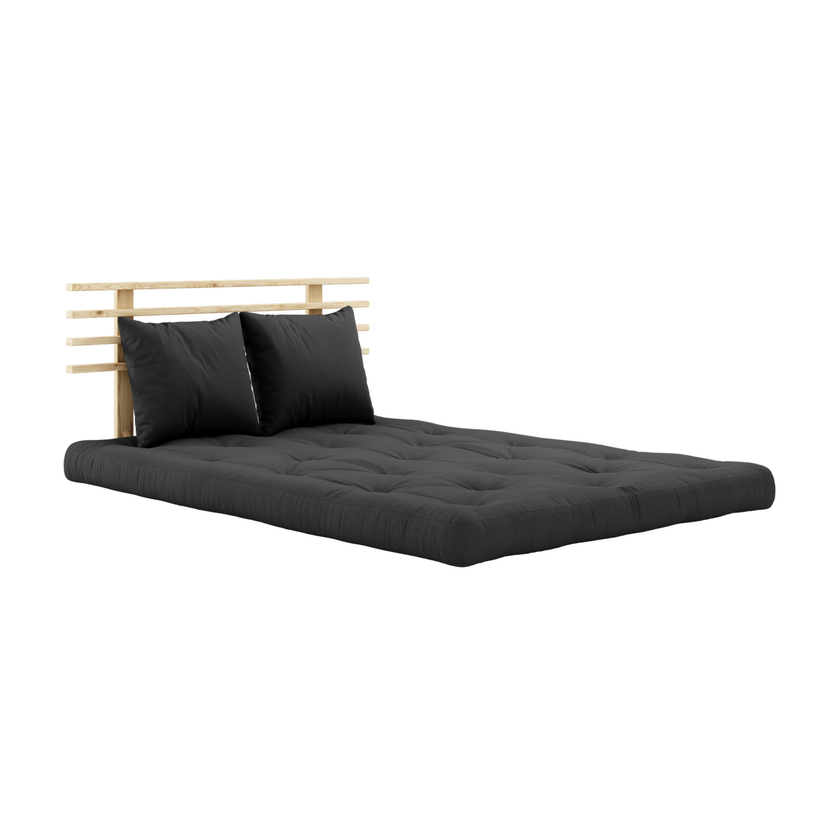 SHIN SANO CLEAR LACQUERED W. SHIN SANO MATTRESS SET DARK GREY