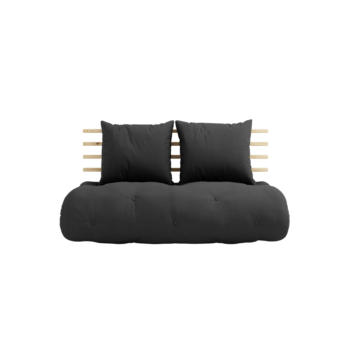 SHIN SANO CLEAR LACQUERED W. SHIN SANO MATTRESS SET DARK GREY