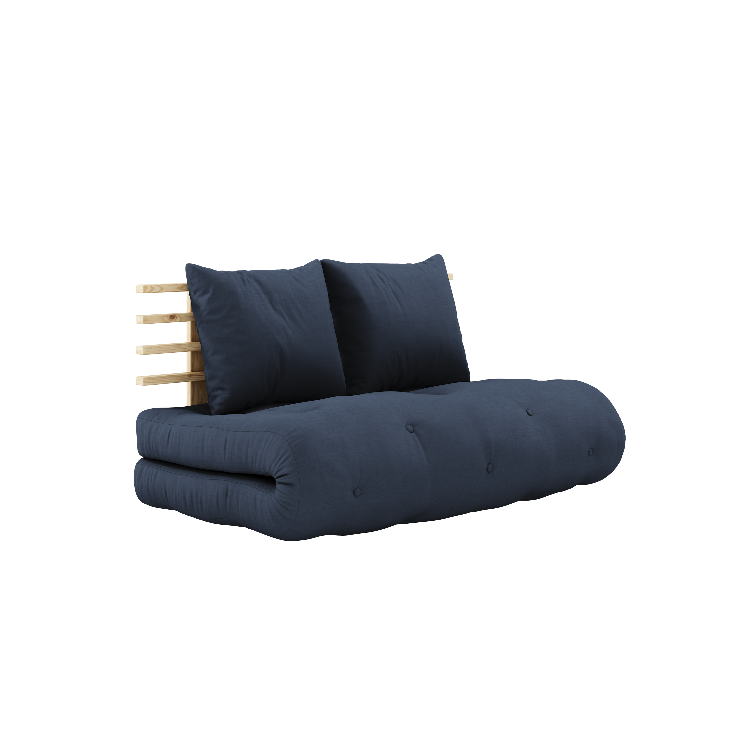 ENSEMBLE SHIN SANO LAQUÉ CLAIR AVEC MATELAS SHIN SANO BLEU MARINE