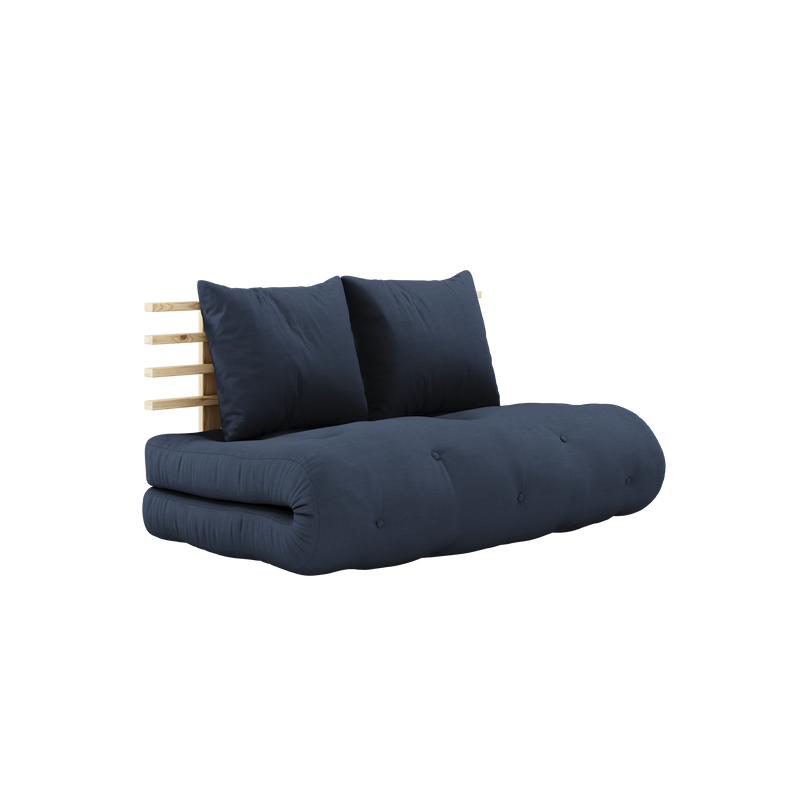 ENSEMBLE SHIN SANO LAQUÉ CLAIR AVEC MATELAS SHIN SANO BLEU MARINE