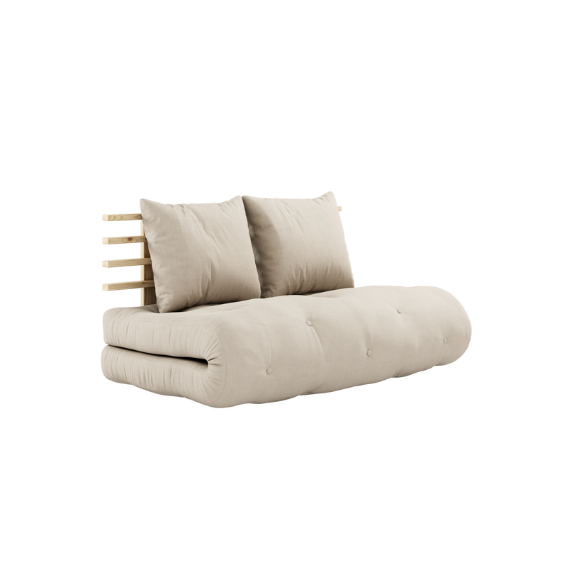 SHIN SANO CLEAR LACQUERED W. SHIN SANO MATTRESS SET BEIGE