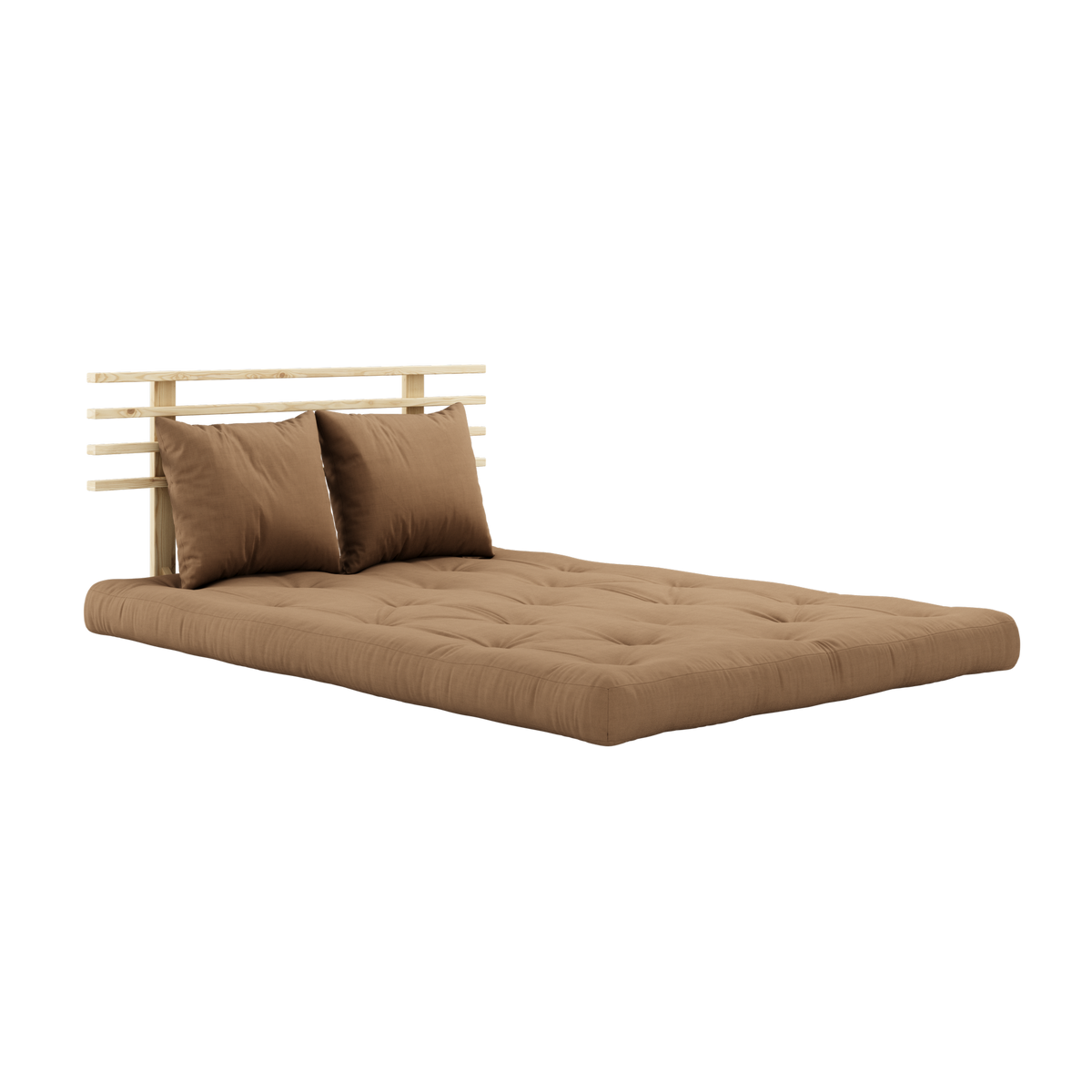 SHIN SANO CLEAR LACQUERED W. SHIN SANO MATTRESS SET MOCCA