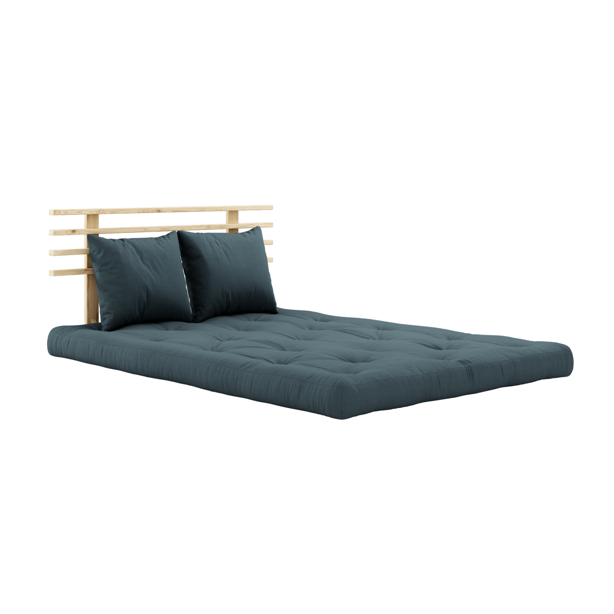 SHIN SANO CLEAR LACQUERED W. SHIN SANO MATTRESS SET PETROL BLUE