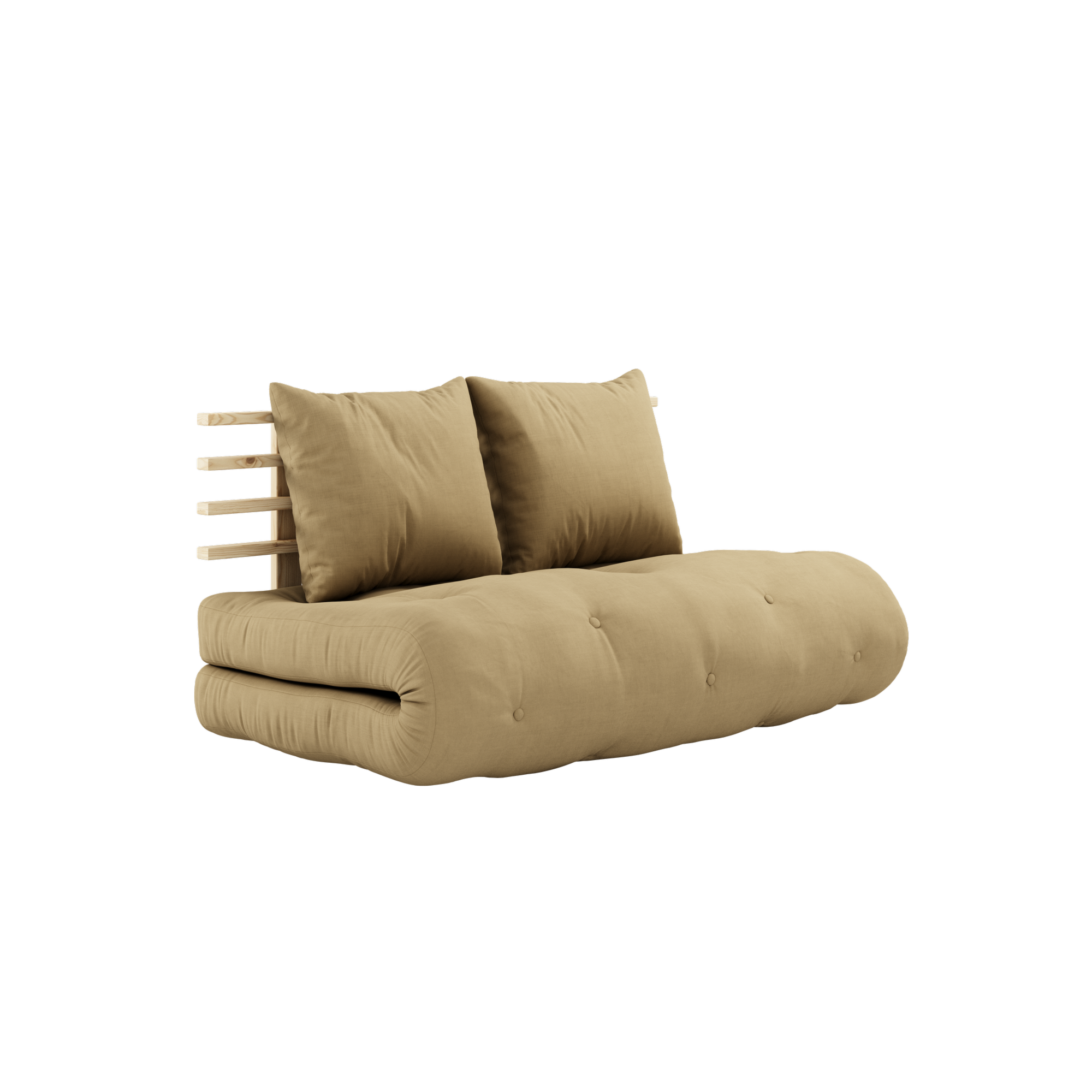 SHIN SANO CLEAR LACQUERED W. SHIN SANO MATTRESS SET WHEAT BEIGE