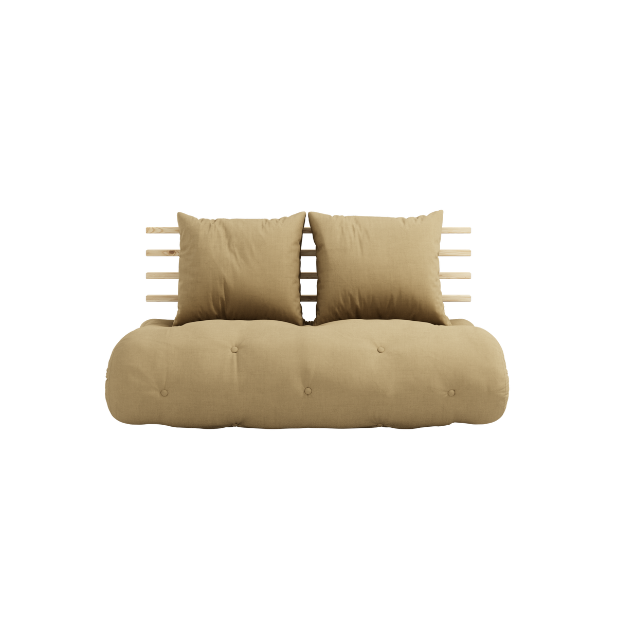 SHIN SANO CLEAR LACQUERED W. SHIN SANO MATTRESS SET WHEAT BEIGE