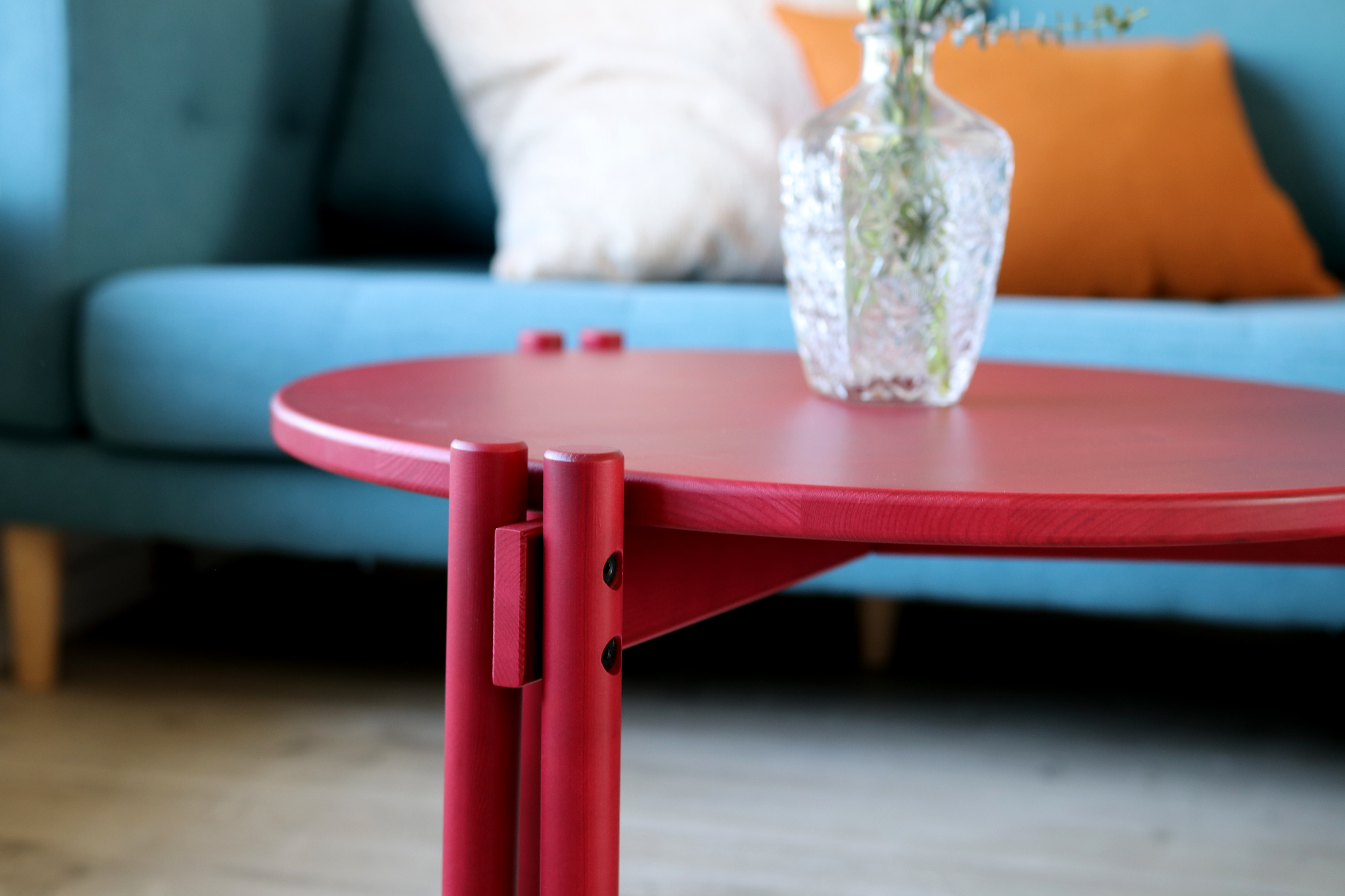 TABLE À BÂTONS HAUTE COQUELICOT ROUGE