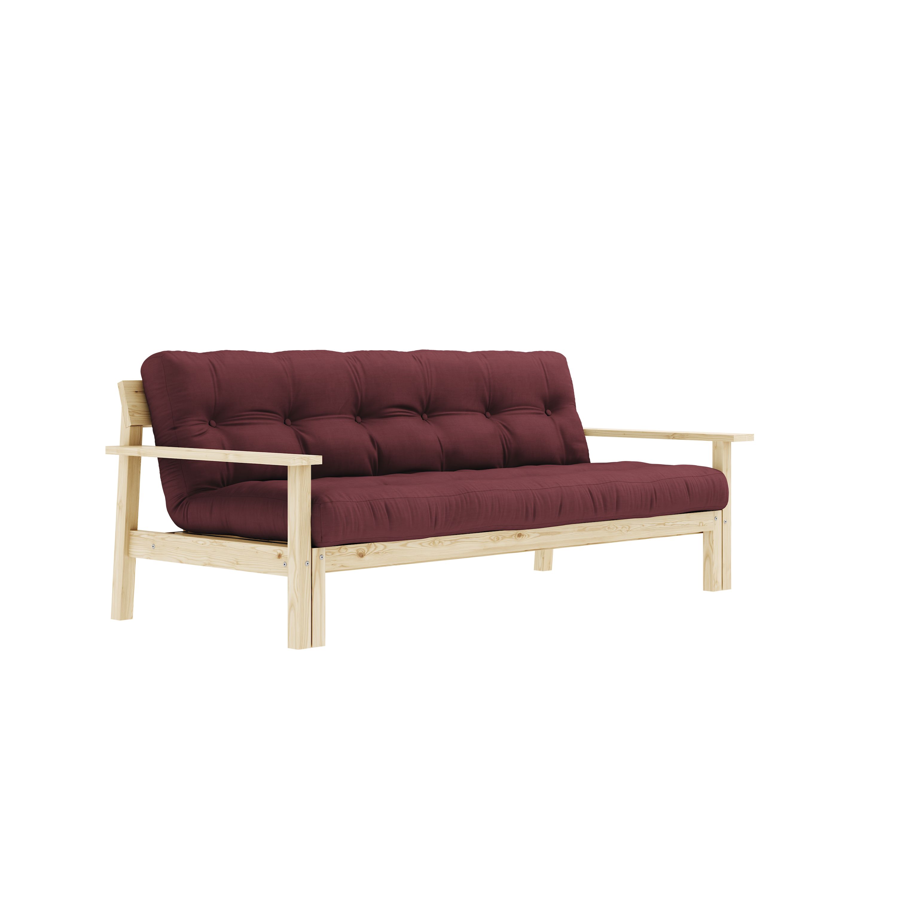 DÉBALLER MATELAS MIXTE 5 COUCHES SATINÉ CLAIR W. LAQUÉ BORDEAUX