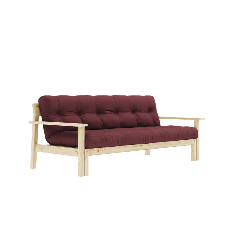 DÉBALLER MATELAS MIXTE 5 COUCHES SATINÉ CLAIR W. LAQUÉ BORDEAUX