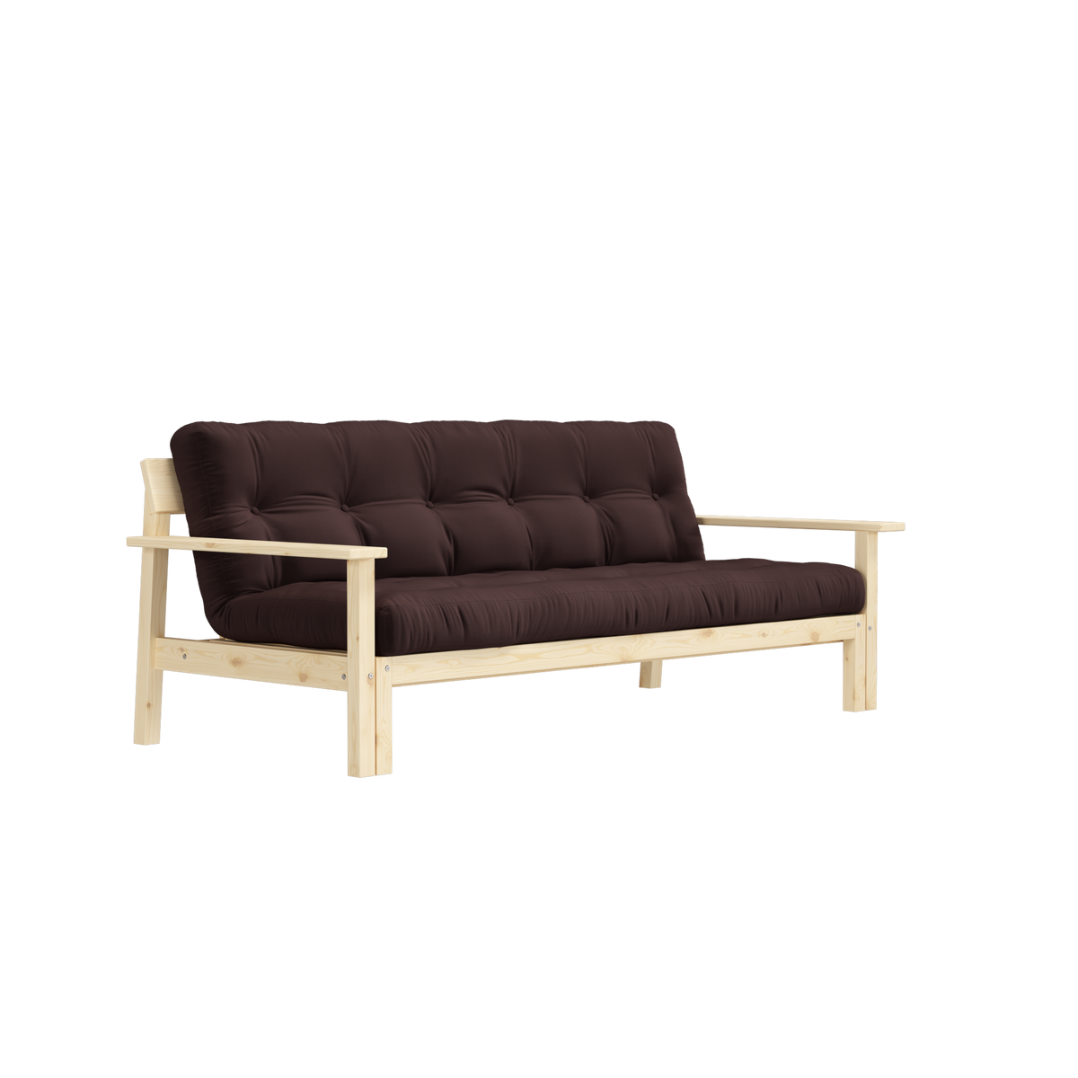 UNWIND CLEAR LACQUERED W. 5-LAYER MIXED MATTRESS BROWN