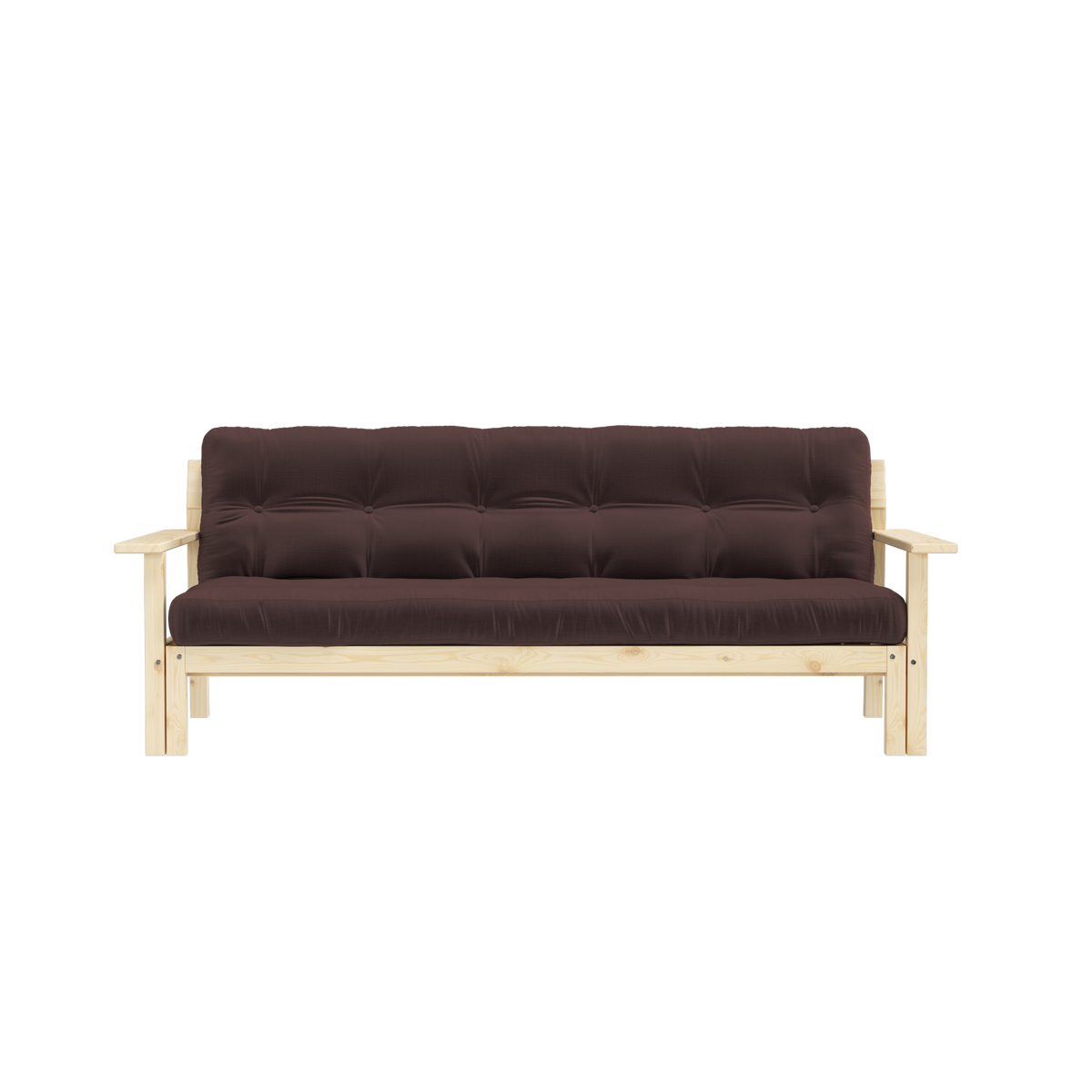 UNWIND CLEAR LACQUERED W. 5-LAYER MIXED MATTRESS BROWN