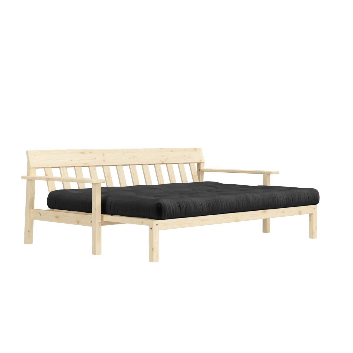 UNWIND CLEAR LACQUERED W. 5-LAYER MIXED MATTRESS DARK GREY