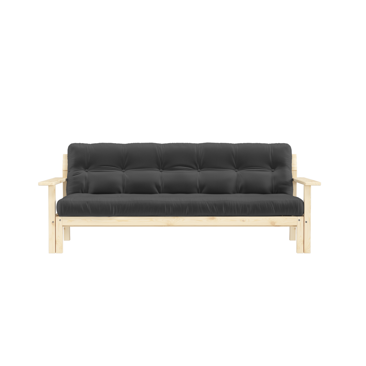 UNWIND CLEAR LACQUERED W. 5-LAYER MIXED MATTRESS DARK GREY