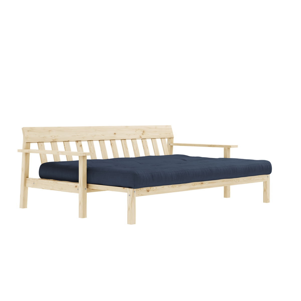 UNWIND CLEAR LACQUERED W. 5-LAYER MIXED MATTRESS NAVY