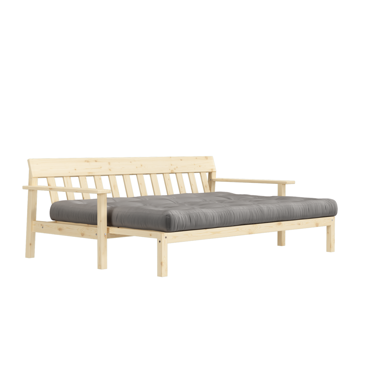 UNWIND CLEAR LACQUERED W. 5-LAYER MIXED MATTRESS GREY