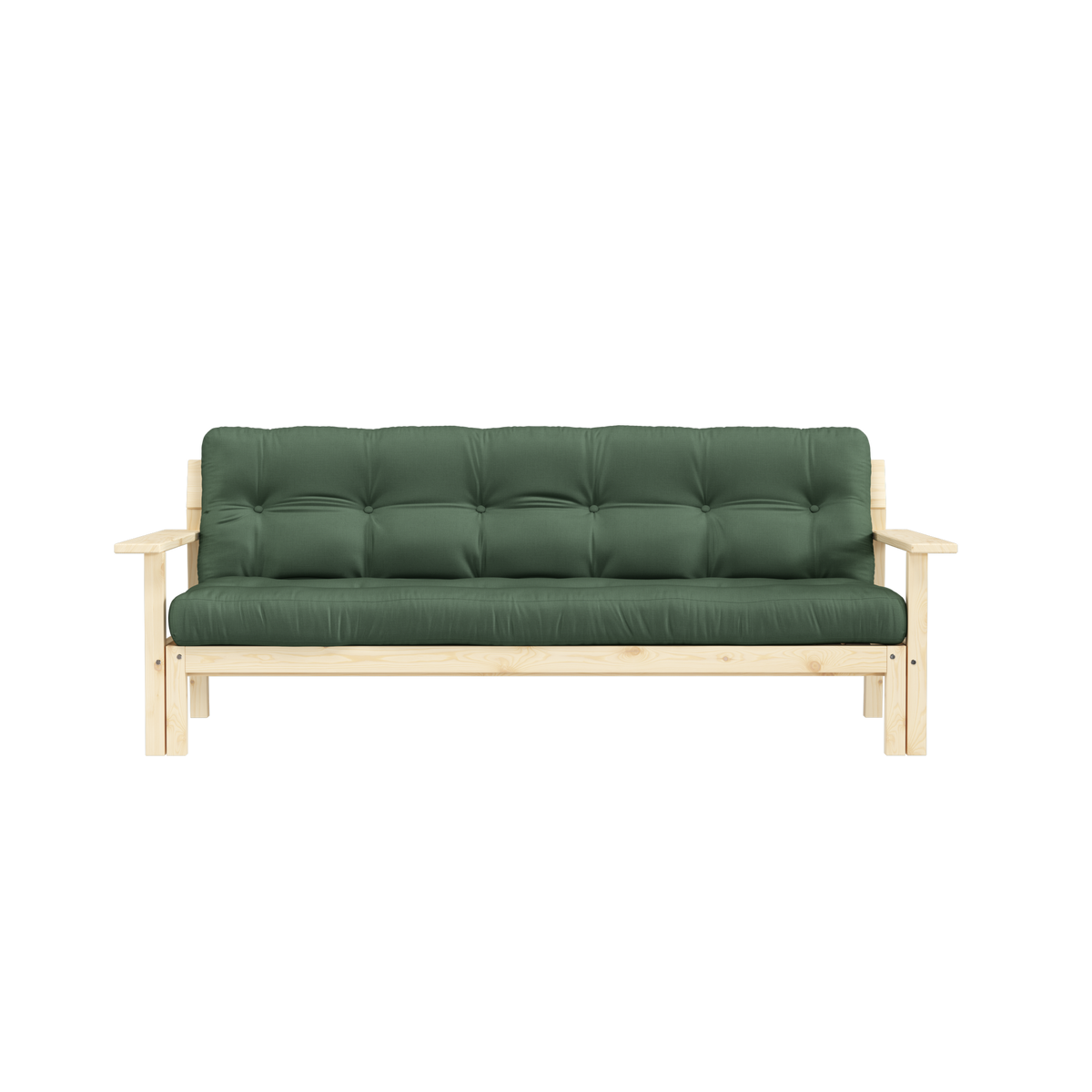 UNWIND CLEAR LACQUERED W. 5-LAYER MIXED MATTRESS OLIVE GREEN