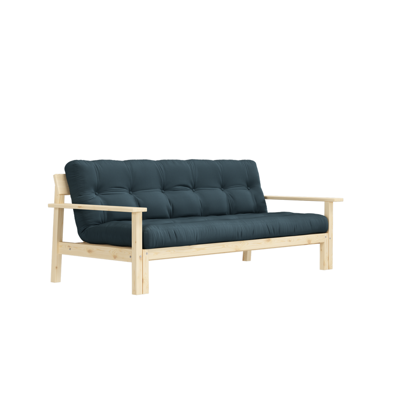 DÉPOUILLEZ LAQUEE CLAIR AVEC MATELAS MIXTE 5 COUCHES BLEU PETROLE