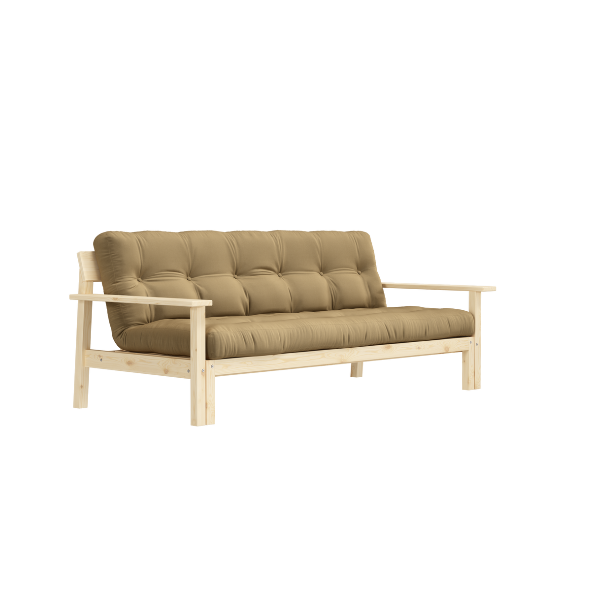 UNWIND CLEAR LACQUERED W. 5-LAYER MIXED MATTRESS WHEAT BEIGE