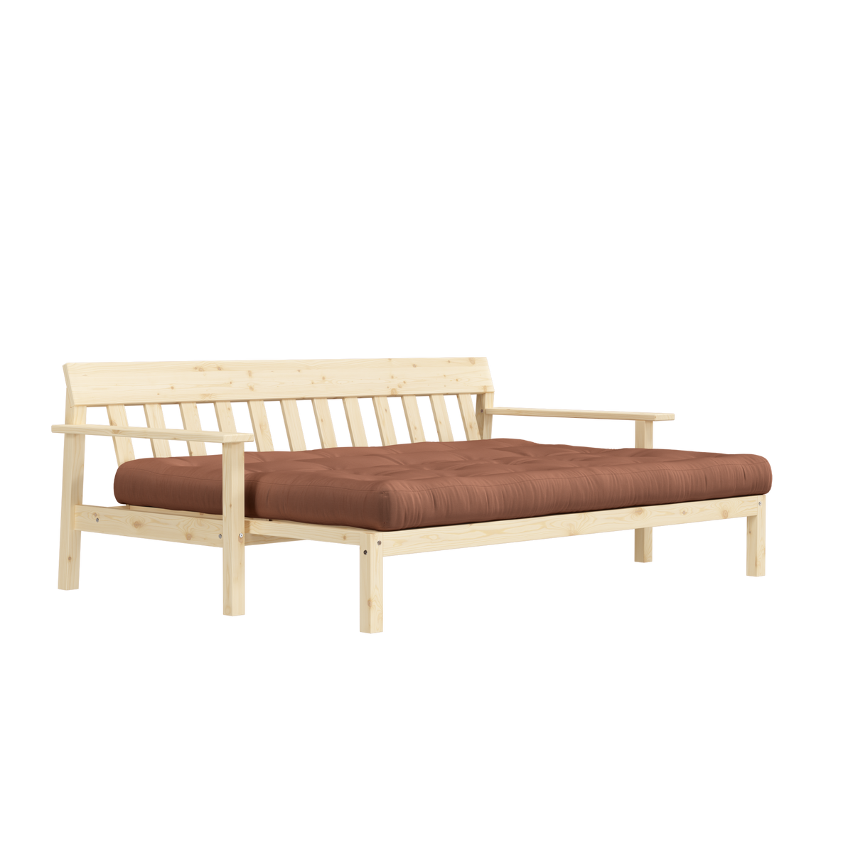 UNWIND CLEAR LACQUERED W. 5-LAYER MIXED MATTRESS CLAY BROWN
