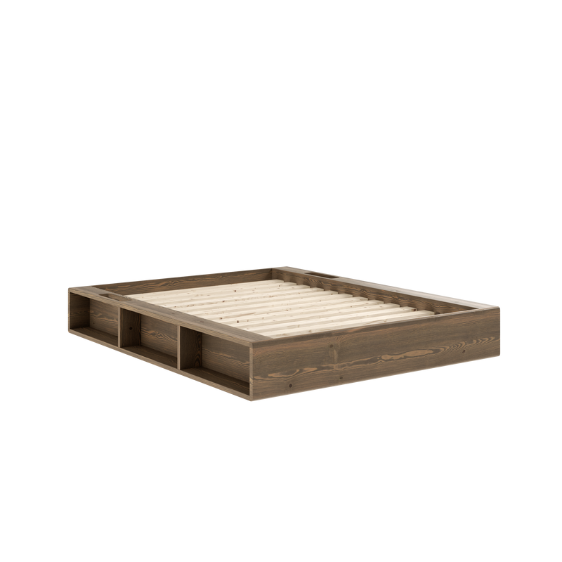 ZIGGY BED CAROB BROWN LACQUERED 140 X 200