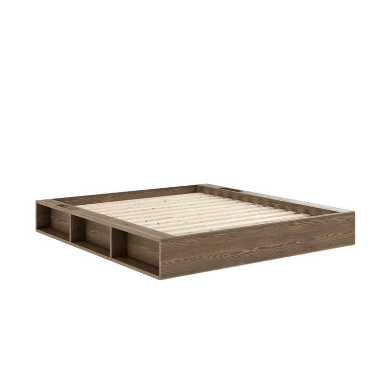 ZIGGY BED CAROB BROWN LACQUERED 160 X 200