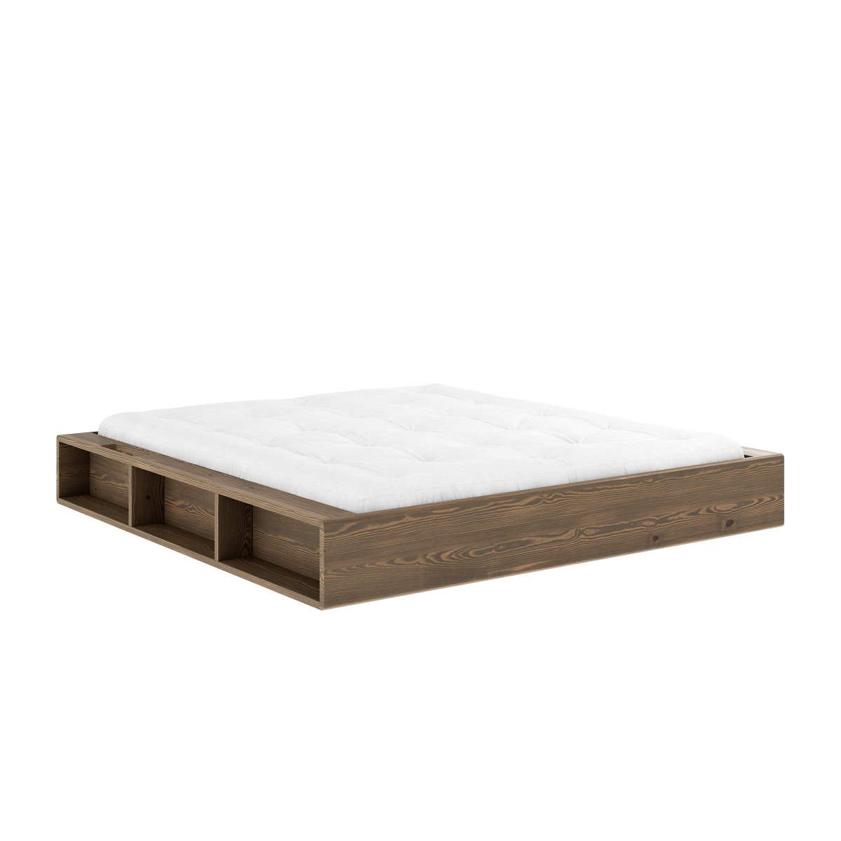 ZIGGY BED CAROB BROWN LACQUERED 180 X 200