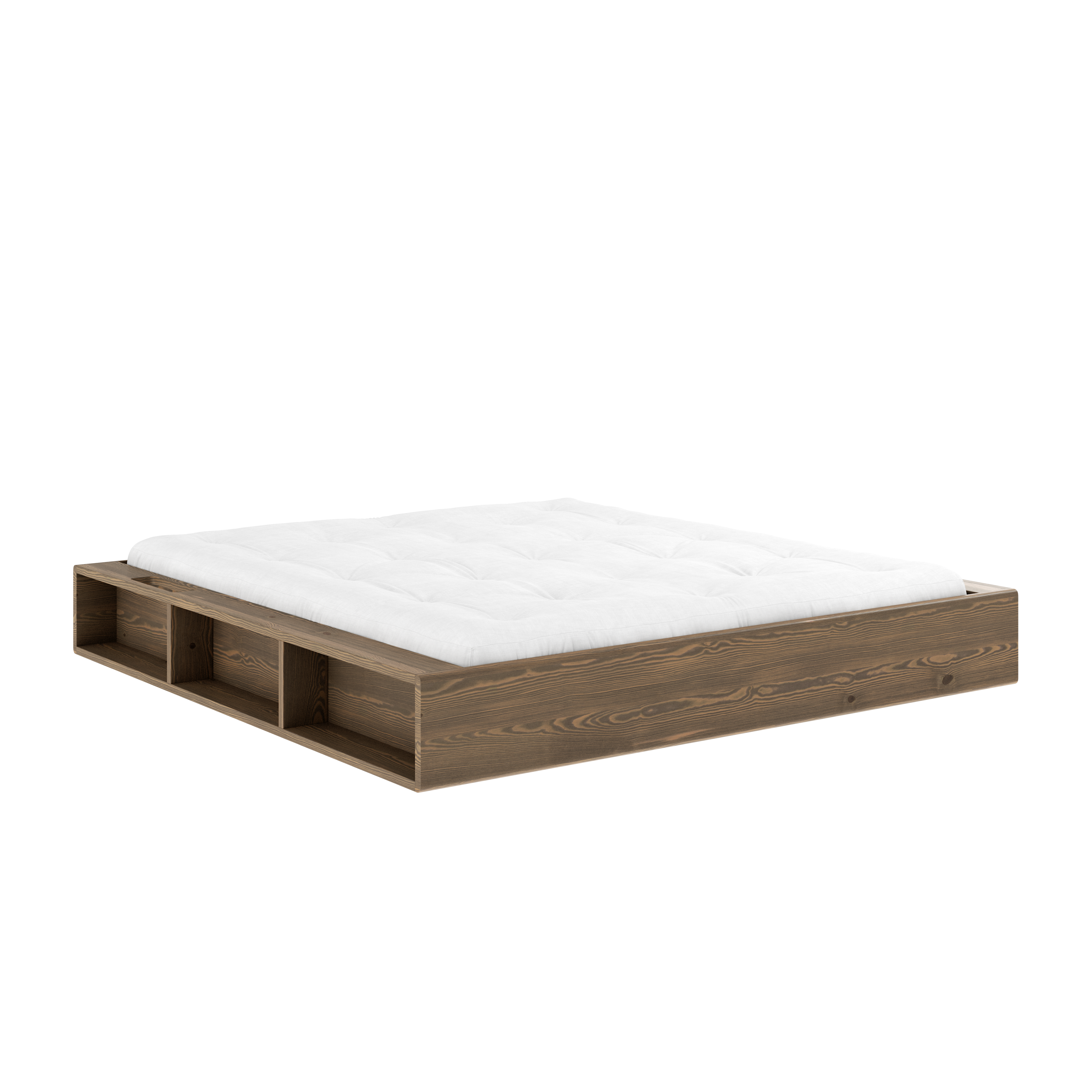 ZIGGY BED CAROB BROWN LACQUERED 180 X 200
