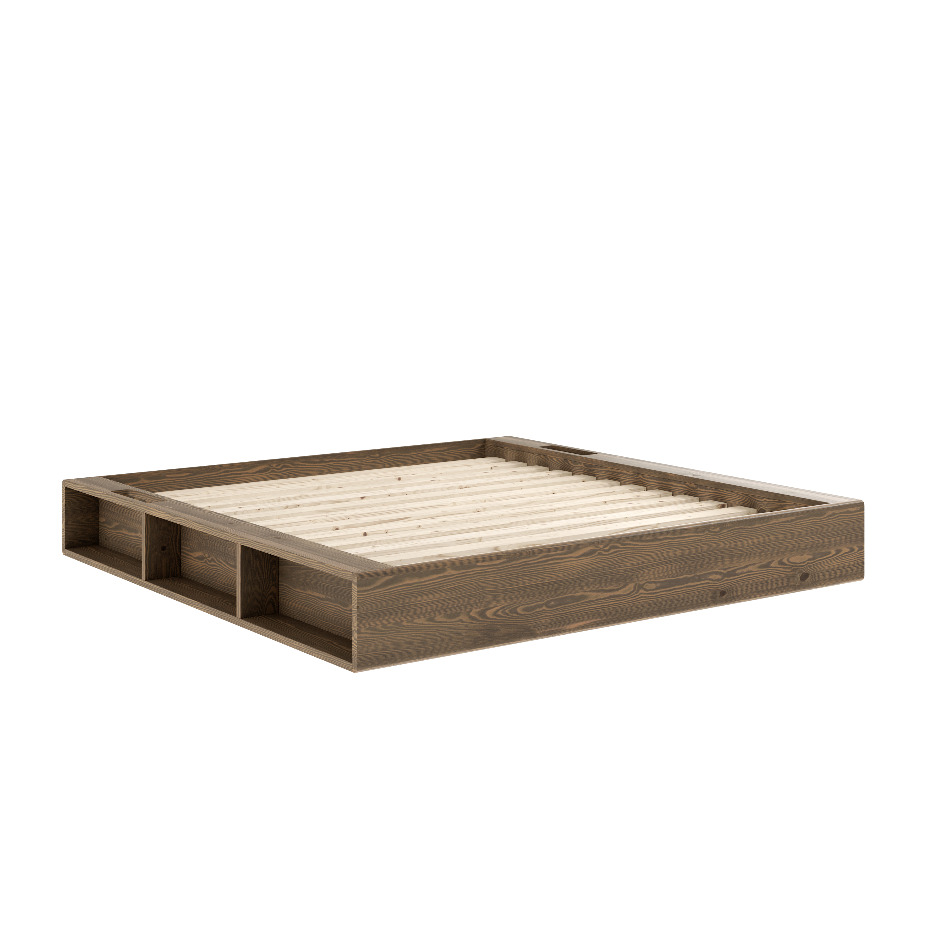 ZIGGY BED CAROB BROWN LACQUERED 180 X 200