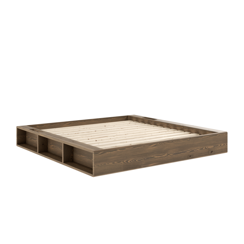 ZIGGY BED CAROB BROWN LACQUERED 180 X 200