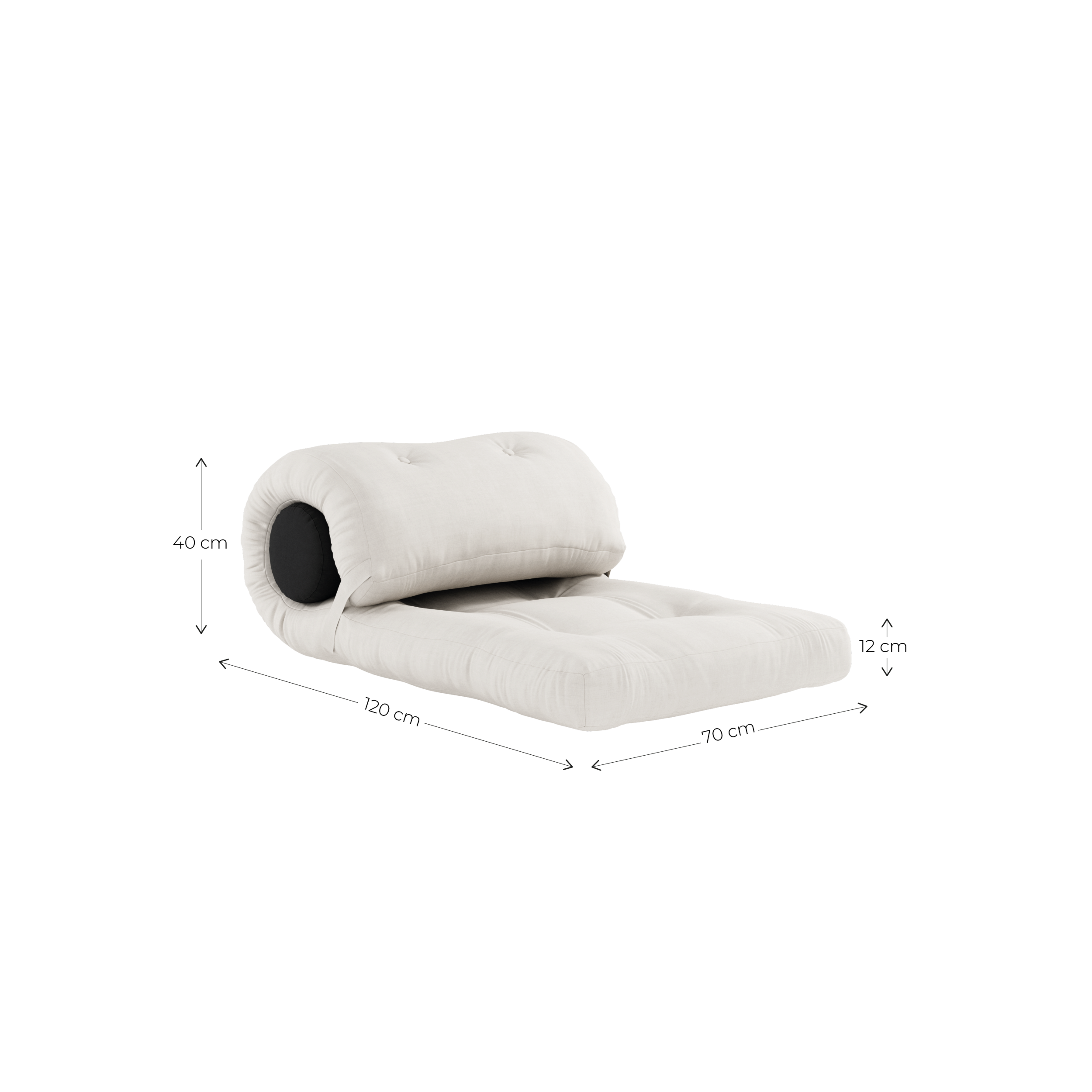 WRAP WHEAT BEIGE W. 1 CUSHION DARK GREY